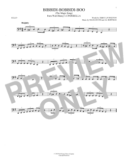page one of Bibbidi-Bobbidi-Boo (The Magic Song) (from Cinderella) (Cello Solo)
