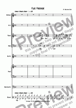 page one of Flee Freeride for Choir