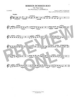 page one of Bibbidi-Bobbidi-Boo (The Magic Song) (from Cinderella) (Clarinet Solo)