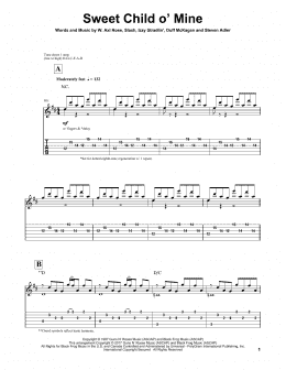 page one of Sweet Child O' Mine (Solo Guitar)