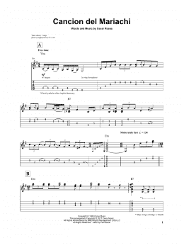 page one of Cancion Del Mariachi (Solo Guitar)