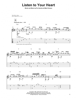 page one of Listen To Your Heart (Solo Guitar)
