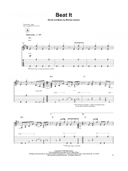page one of Beat It (Solo Guitar)