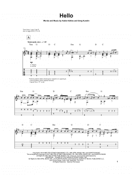 page one of Hello (Solo Guitar Tab)