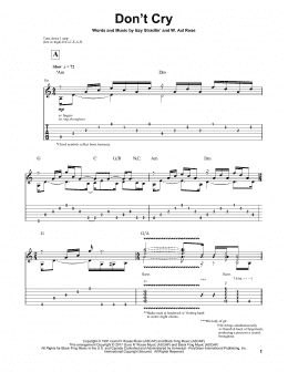 page one of Don't Cry (Solo Guitar)