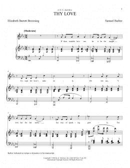 page one of Thy Love (Piano & Vocal)