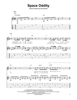 page one of Space Oddity (Solo Guitar)