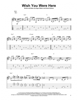 page one of Wish You Were Here (Solo Guitar)