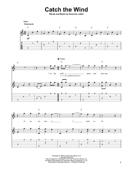 page one of Catch The Wind (Solo Guitar)