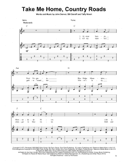 page one of Take Me Home, Country Roads (Solo Guitar)