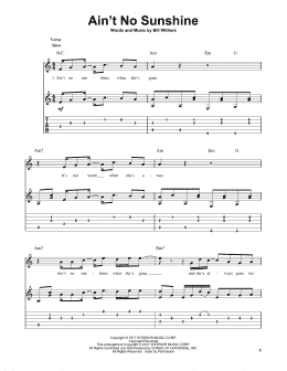 page one of Ain't No Sunshine (Solo Guitar)