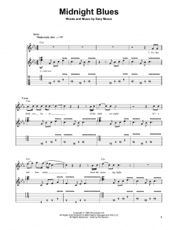 page one of Midnight Blues (Guitar Tab (Single Guitar))