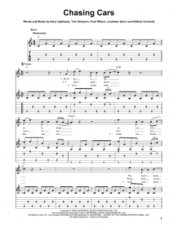 page one of Chasing Cars (Solo Guitar)