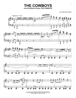 page one of The Cowboys (Piano Solo)
