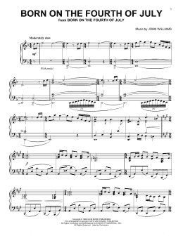 page one of Born On The Fourth Of July (Piano Solo)