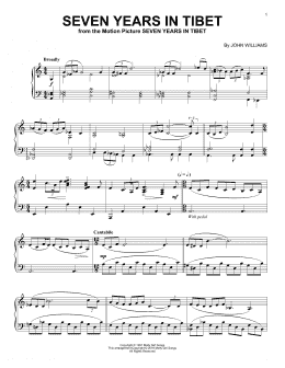 page one of Seven Years In Tibet (Piano Solo)