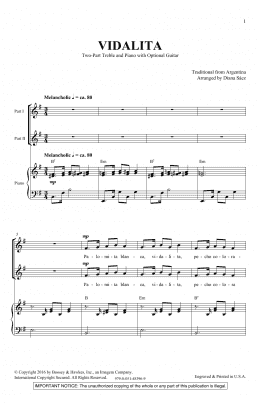 page one of Vidalita (2-Part Choir)