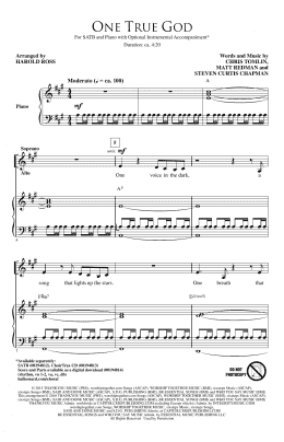page one of One True God (SATB Choir)