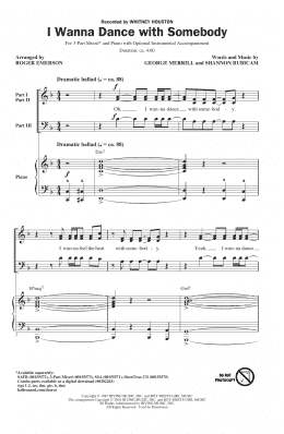 page one of I Wanna Dance With Somebody (3-Part Mixed Choir)