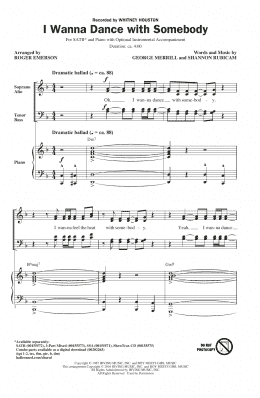 page one of I Wanna Dance With Somebody (SATB Choir)