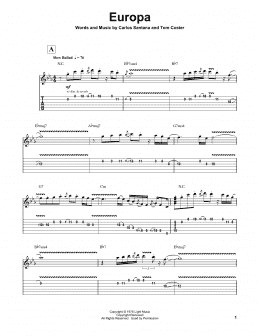page one of Europa (Guitar Tab (Single Guitar))