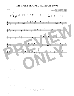 page one of The Night Before Christmas Song (Flute Solo)