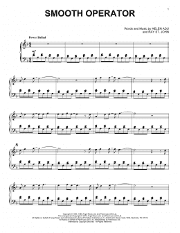 page one of Smooth Operator (Piano Solo)