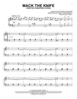 page one of Mack The Knife (Piano Solo)
