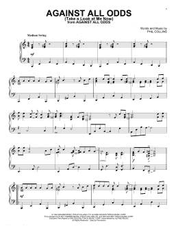 page one of Against All Odds (Take A Look At Me Now) (Piano Solo)