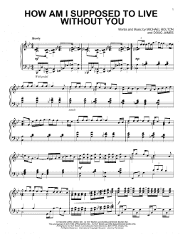 page one of How Am I Supposed To Live Without You (Piano Solo)