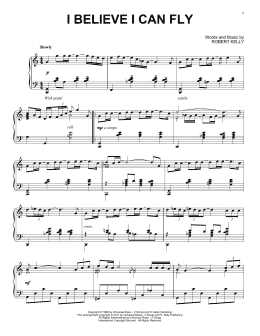 page one of I Believe I Can Fly (Piano Solo)