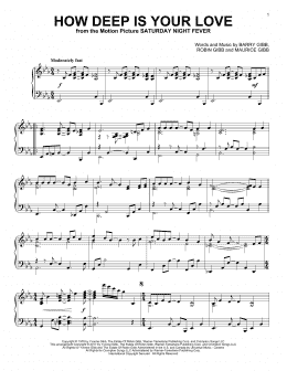 page one of How Deep Is Your Love (Piano Solo)