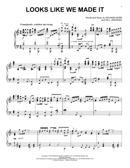 page one of Looks Like We Made It (Piano Solo)
