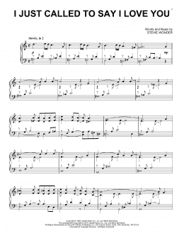 page one of I Just Called To Say I Love You (Piano Solo)