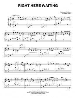page one of Right Here Waiting (Piano Solo)