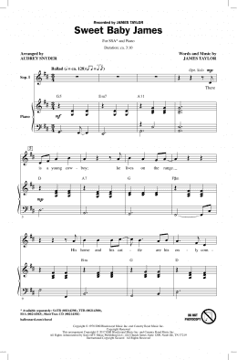 page one of Sweet Baby James (SSA Choir)