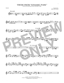 page one of Theme From Jurassic Park (Violin Solo)
