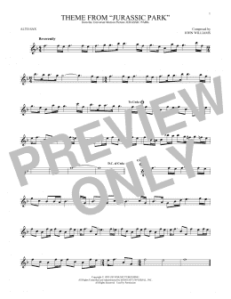 page one of Theme From Jurassic Park (Alto Sax Solo)