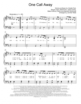 page one of One Call Away (Educational Piano)