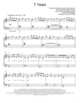 page one of 7 Years (Educational Piano)