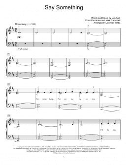 page one of Say Something (Educational Piano)