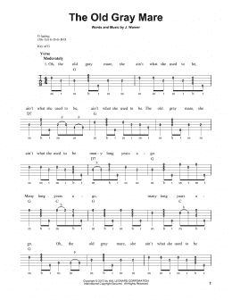 page one of The Old Gray Mare (Banjo Tab)