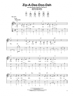 page one of Zip-A-Dee-Doo-Dah (from Song Of The South) (Banjo Tab)