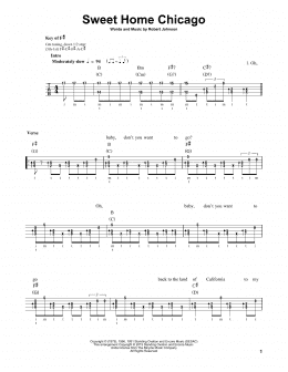 page one of Sweet Home Chicago (Banjo Tab)