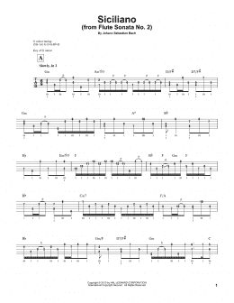 page one of Siciliano (Banjo Tab)