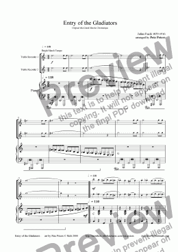 page one of Entry of the Gladiators [rec or flute duet + pno]