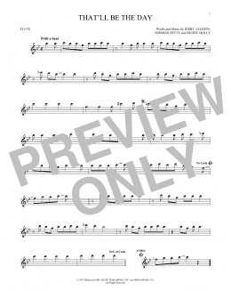 page one of That'll Be The Day (Flute Solo)