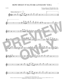 page one of How Sweet It Is (To Be Loved By You) (Flute Solo)