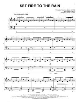 page one of Set Fire To The Rain [Classical version] (arr. Phillip Keveren) (Easy Piano)