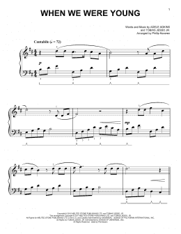 page one of When We Were Young [Classical version] (arr. Phillip Keveren) (Easy Piano)